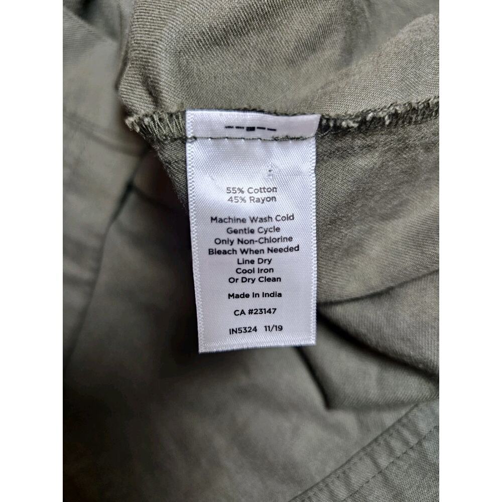 Talbots Fluid Twill Shirtdress Women's Size 14 Army Green Safari Preppy Boho - Picture 7 of 7